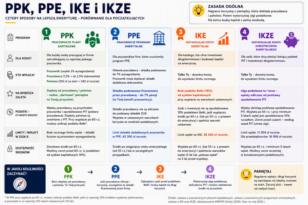 PPK, IKE czy IKZE - od czego zacząć inwestowanie? 7 PPK PPE IKE IKZE 1 IKE czy IKZE